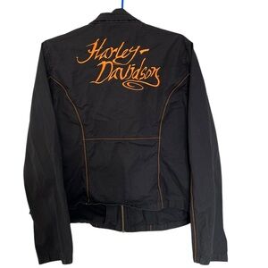 Harley-Davidson Black Jacket with Orange Accents